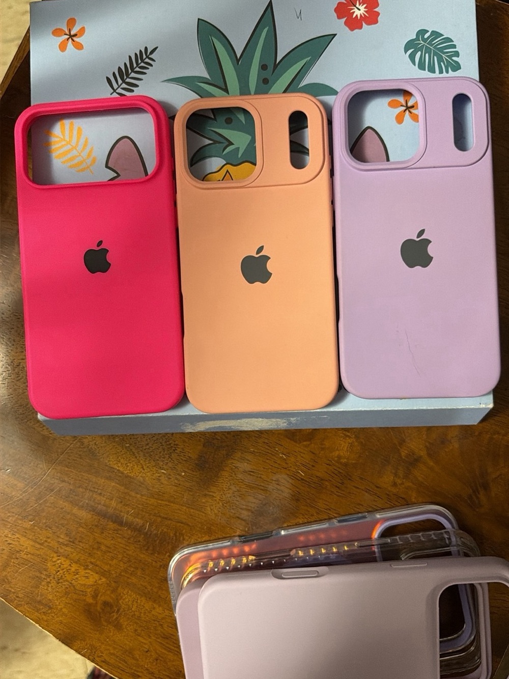 Apple Silicone iPhone Case - Pink, Peach, Lavender iPhone 17 pro max case
